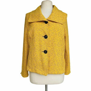 WINDRIDGE CHERYL MASH Women’s Size L Yellow Button Front Collar Jacket